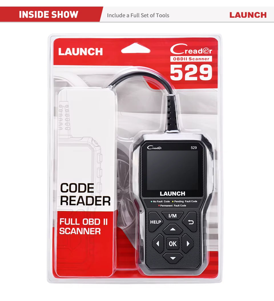 Creader 529 OBD2 Scanner Automotive Diagnostic Tool OBDII Code Reader Fault Code Read OBD Scan DIY Code Reader CR529