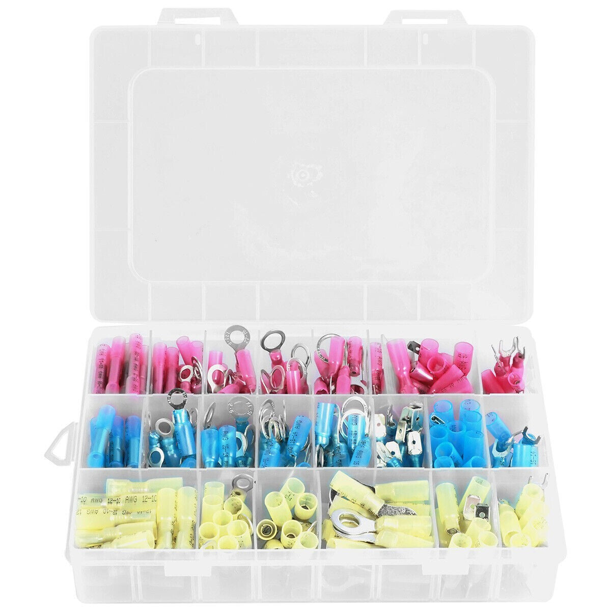 250X Heat Shrink Wire Connectors Electrical Ring Fork Spade Crimp Terminals Kit