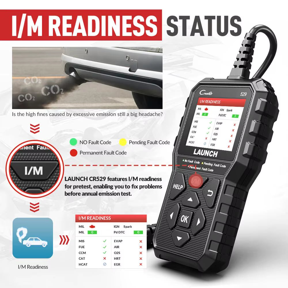 Creader 529 OBD2 Scanner Automotive Diagnostic Tool OBDII Code Reader Fault Code Read OBD Scan DIY Code Reader CR529