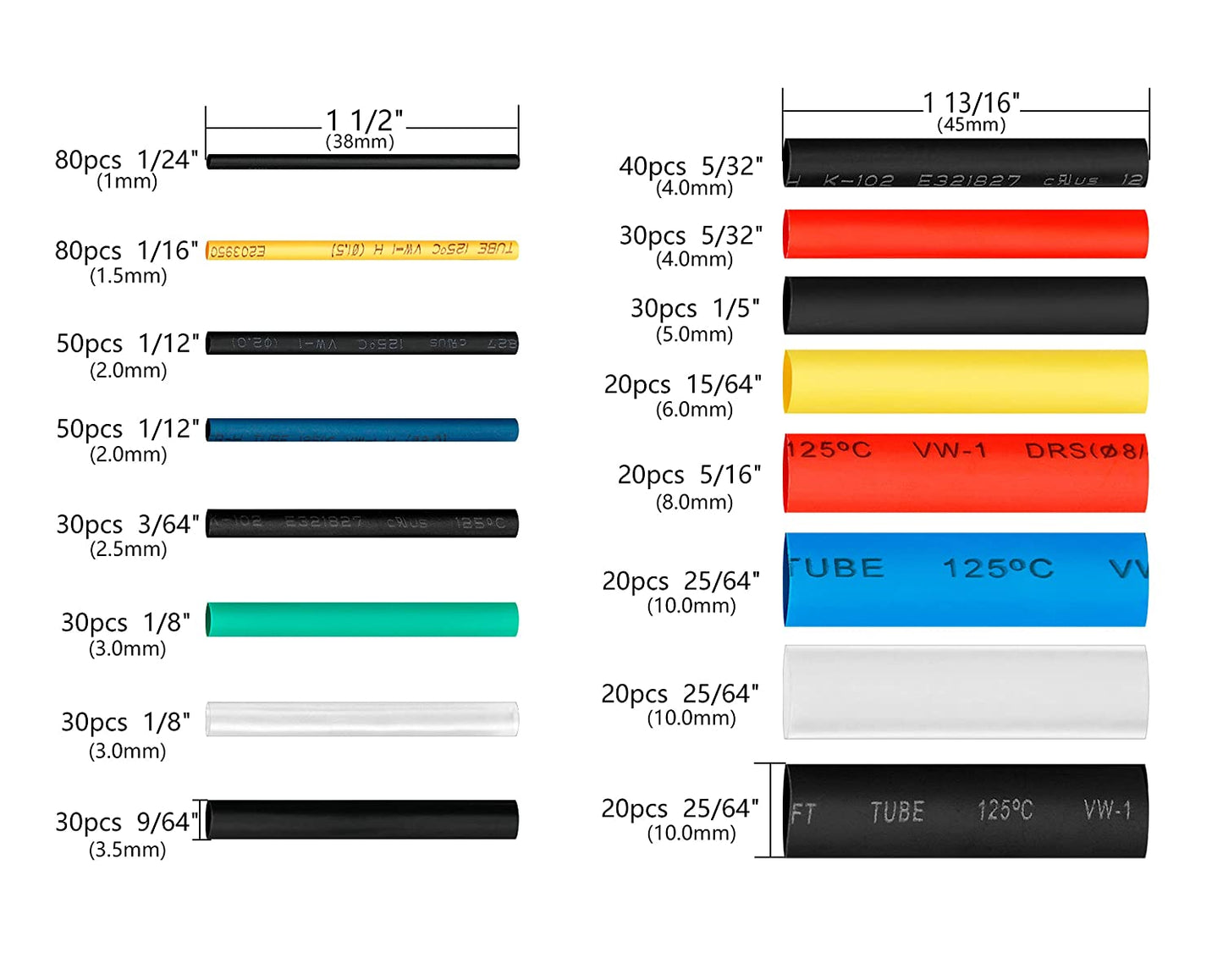 Heat Shrink Tubing Dual Wall Marine Glue Tube 2 1 Ratio 6 Colors