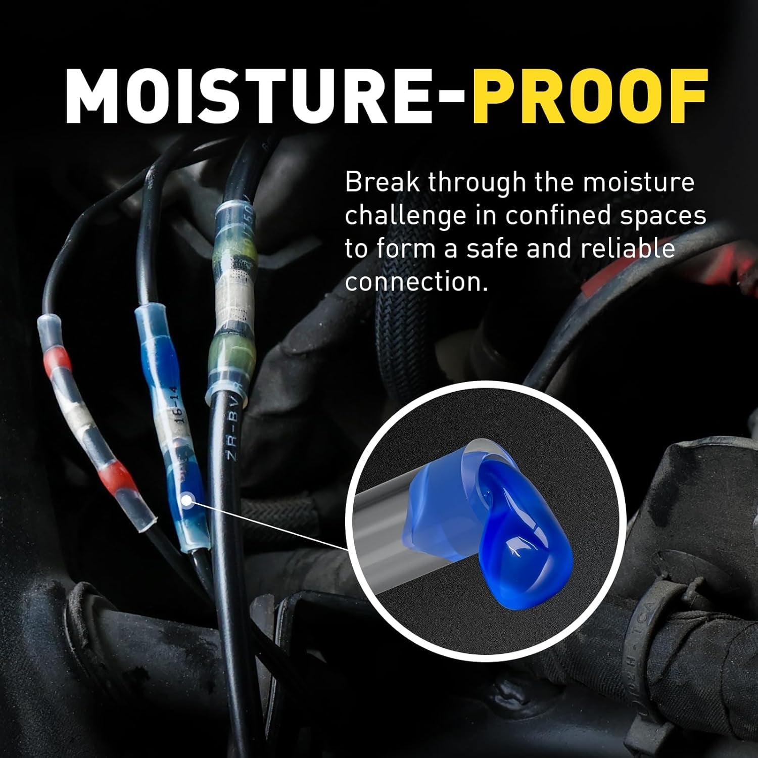 380PCS Solder Seal Wire Connectors- Waterproof Wire Connectors-Electrical Connectors-Heat Shrink Butt Connectors for Marine,Stereo(40Yellow 90White 130Red 120Blue) Solder Sleeve