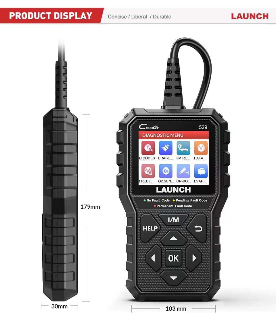 Creader 529 OBD2 Scanner Automotive Diagnostic Tool OBDII Code Reader Fault Code Read OBD Scan DIY Code Reader CR529